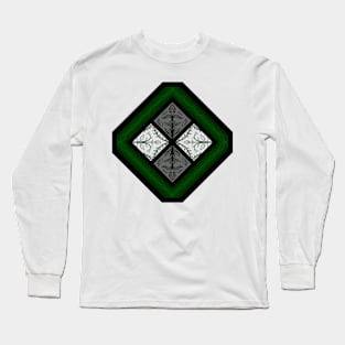 Green Flowers, Green Frames Long Sleeve T-Shirt